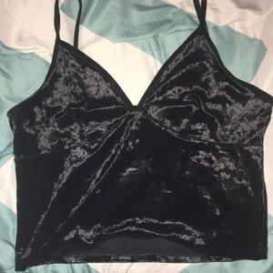 Black Forever 21 Velvet Crop Top